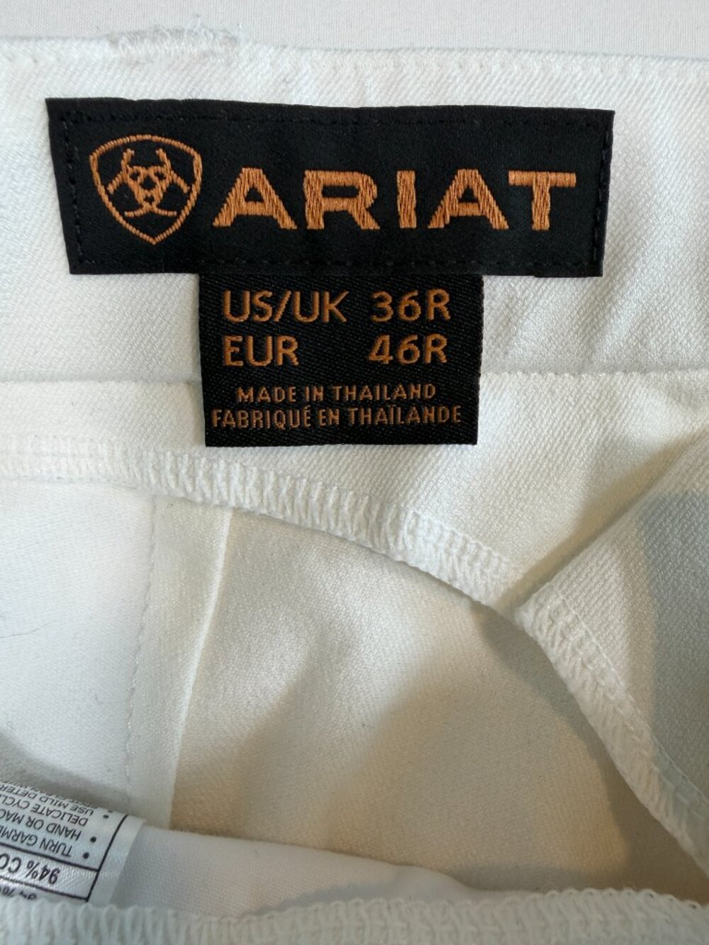 NWT ARIAT Fairfax Full Seat Equestrian Riding Breeches White 36R - Picture 13 of 15